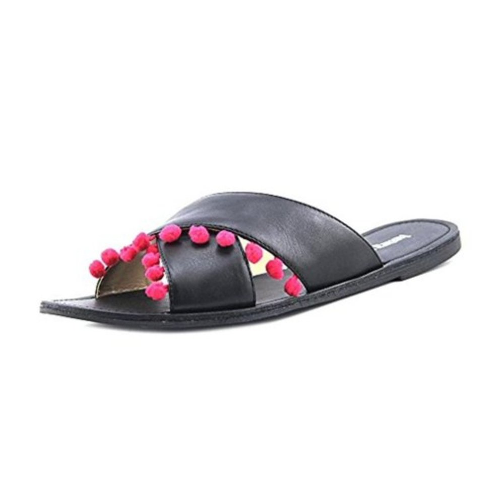 Luxury Rebel Womens Gladys Leather Pom Flat 7